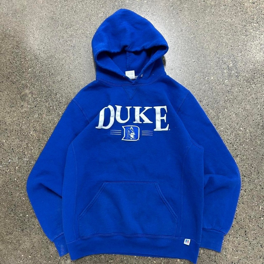 Vintage Russell Athletic Duke Blue Devils Spellout Hoodie (Size M)